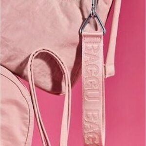 Baggu Light Pink Rose Tan Keychain